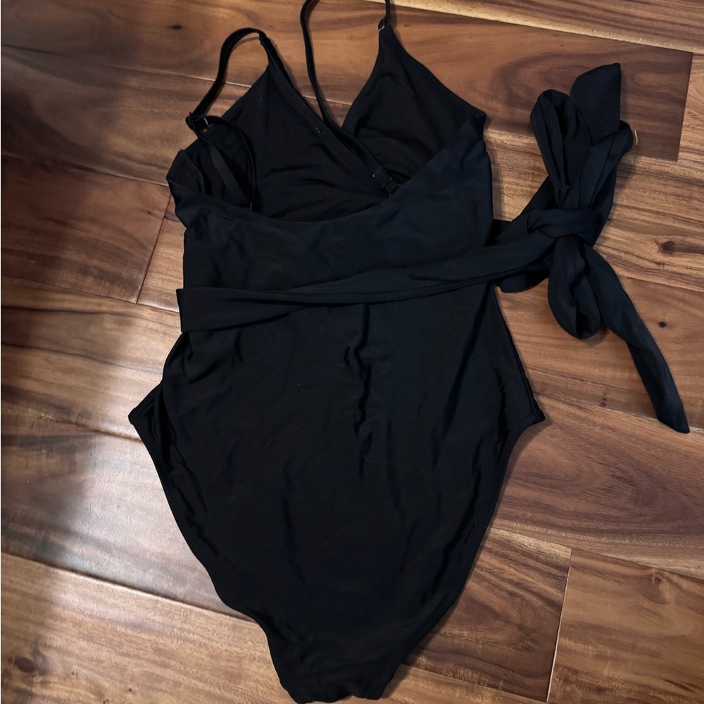Black Wrap Swimsuit - Picture 2 of 3